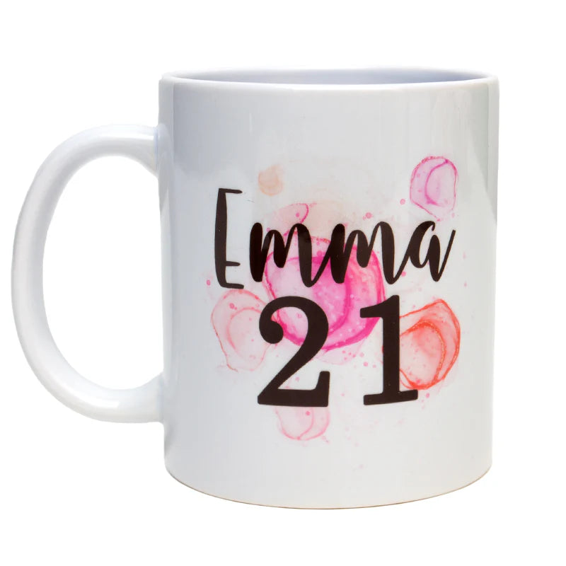 Personalised White Mug with Heart Handle - Custom Printed Photo Mug UK