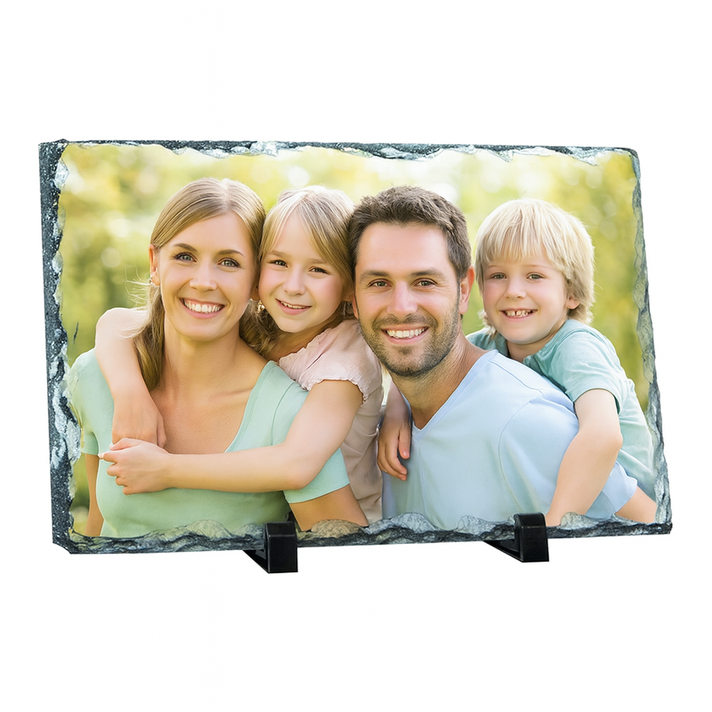 Personalised Rectangular Photo Slate 12x22cm - Custom Printed Gift UK
