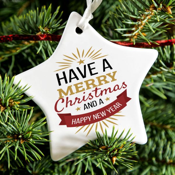 Personalised Ceramic Hanging Ornaments - Custom Printed Christmas Keepsakes UK
