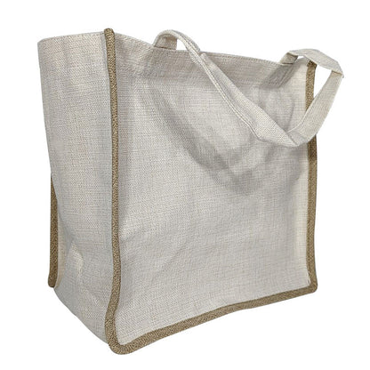 Personalised Linen Gusset Bag 30x30x19cm - Custom Printed Tote Bag UK