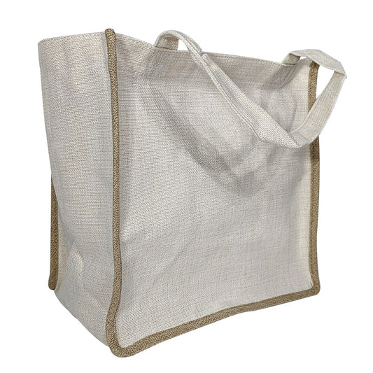 Personalised Linen Gusset Bag 30x30x19cm - Custom Printed Tote Bag UK