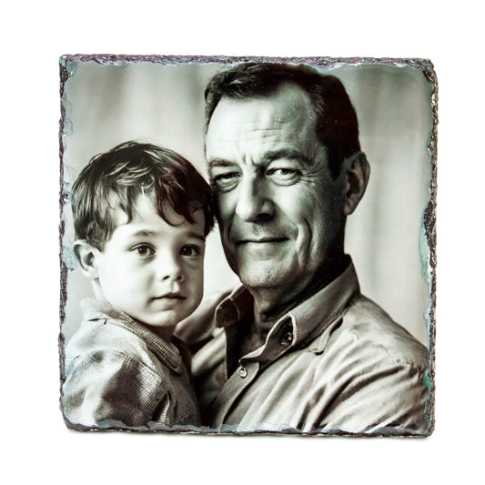Personalised Square Photo Slate 19x19cm - Custom Printed Gift UK