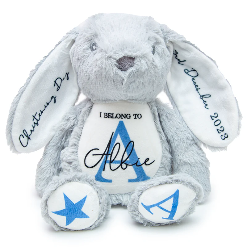 Personalised Plush Rabbits - Custom Printed Soft Toy Gift UK