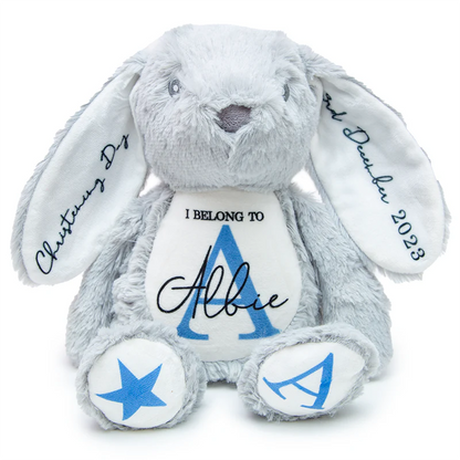 Personalised Plush Rabbits - Custom Printed Soft Toy Gift UK