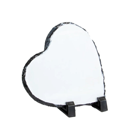 Personalised Heart Photo Slate 13.5x13.5cm - Custom Printed Gift UK