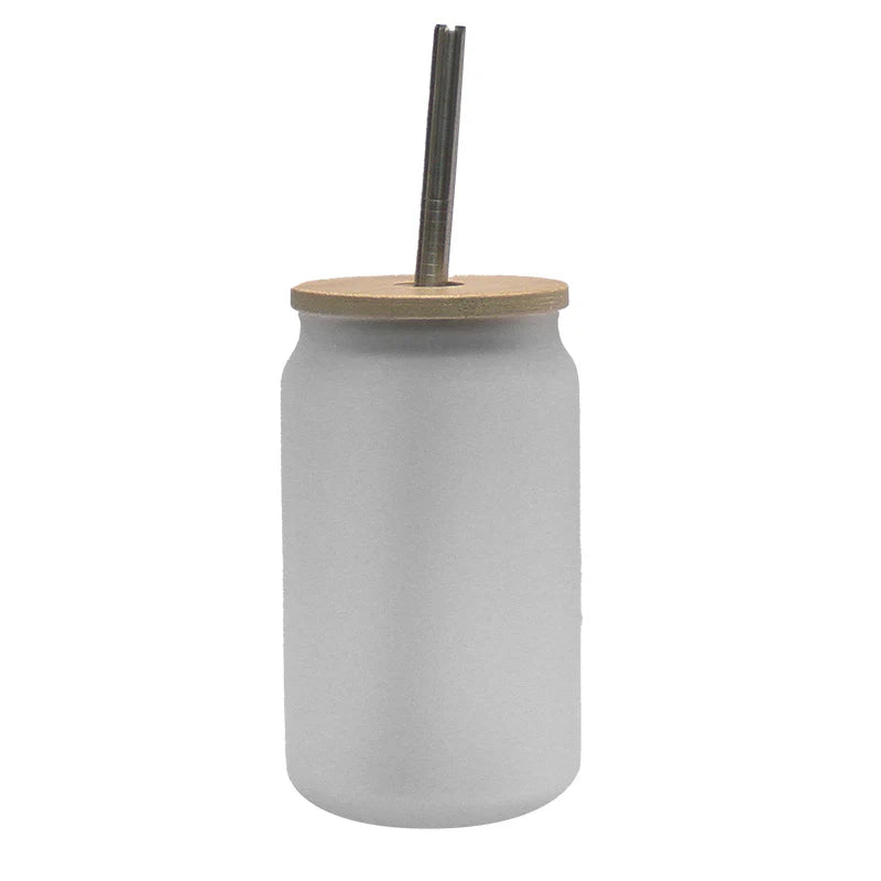 Personalised Frosted Glass Tumbler with Bamboo Lid - Eco Reusable Cup UK