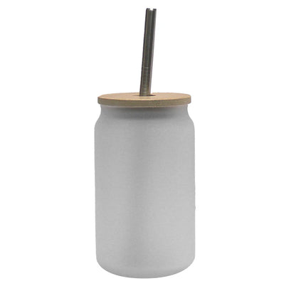 Personalised Frosted Glass Tumbler with Bamboo Lid - Eco Reusable Cup UK
