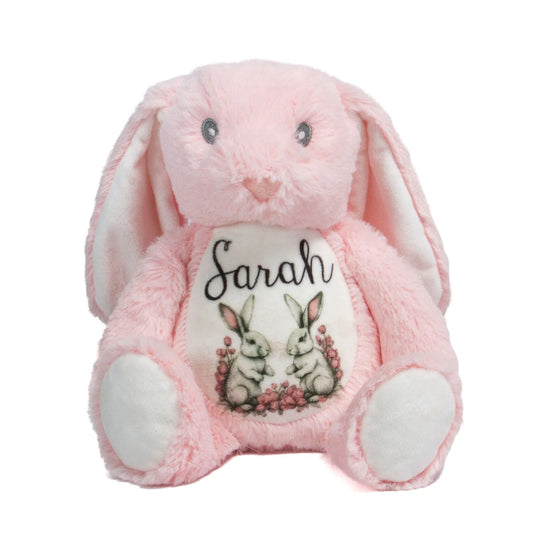 Personalised Plush Rabbits - Custom Printed Soft Toy Gift UK