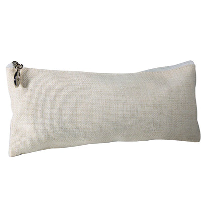 Personalised Linen Pencil Case 10x24cm - Custom Printed Stationery Pouch UK